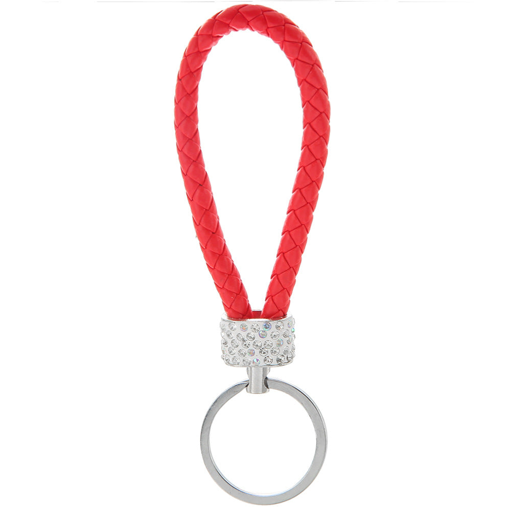 Wholesale Braided Color Leather Rope Keychain